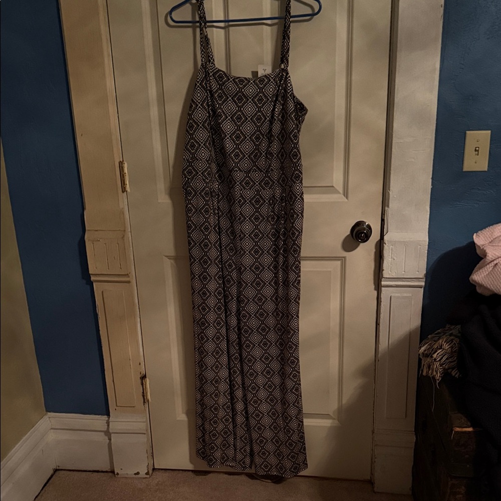 Torrid Black and White Tribal Print Jumpsuit